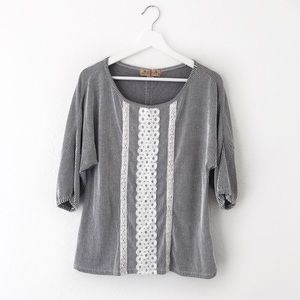 Anthro Twig & Perch Lace Pathways Striped Top